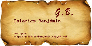 Galanics Benjámin névjegykártya