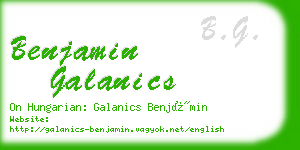 benjamin galanics business card